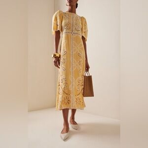SEA New York Liat Embroidered Midi Dress